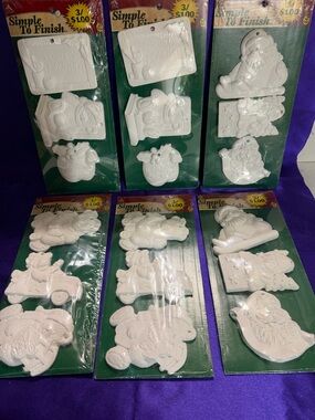Simple To Finish White Plaster Craft Figures - Holiday & Teacher Shapes (Lot)
